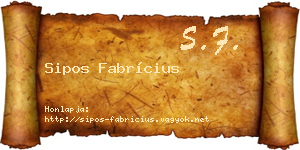Sipos Fabrícius névjegykártya