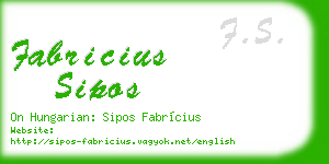 fabricius sipos business card