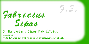 fabricius sipos business card